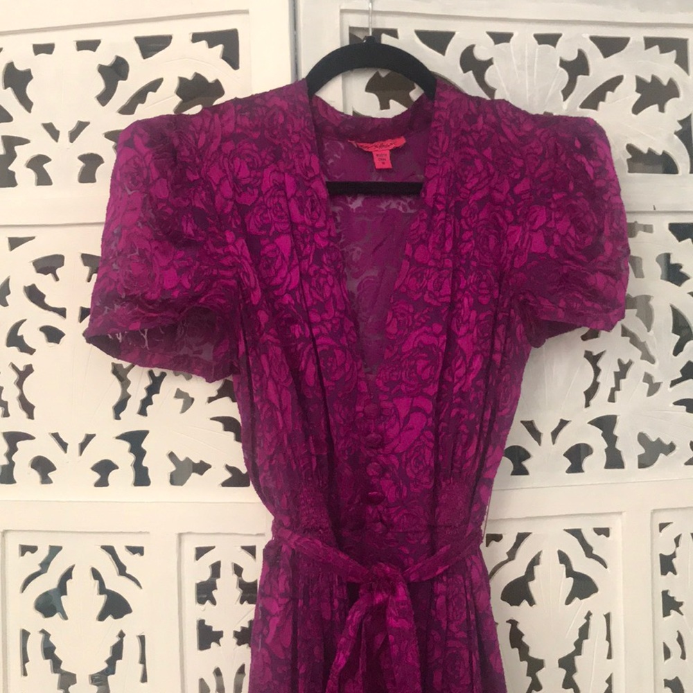 GORGEOUS vintage Betsey Johnson retro button dress